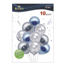 Набор из 10 латексных шариков “Лазурная волна“ хром, Pelican (837403)
