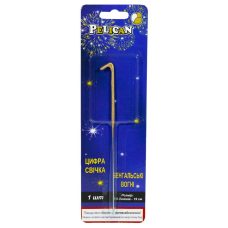Свічка бенгальська цифра Pelican, “1“ ЗОЛОТО 860011
