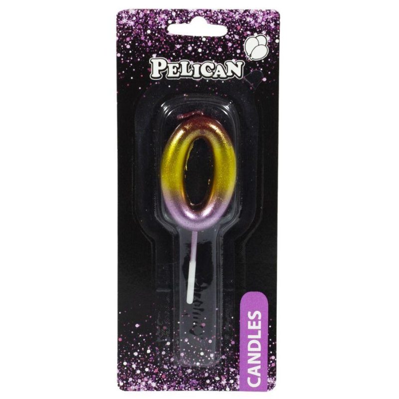 Свічка для торта Pelican, «0» РАДУЖНА 4,5см 864560 Свічка для торта Pelican, “0“ РАДУЖНА 4,5см 864560