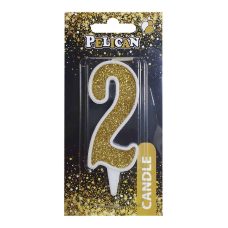 Свічка для торта цифра “2“ ЗОЛОТА 7 см, TM Pelican 867012 Свічка для торта цифра “2“ ЗОЛОТА 7 см, TM Pelican 867012