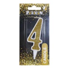 Свічка для торта цифра “4“ ЗОЛОТА 7 см, TM Pelican 867014 Свічка для торта цифра “4“ ЗОЛОТА 7 см, TM Pelican 867014