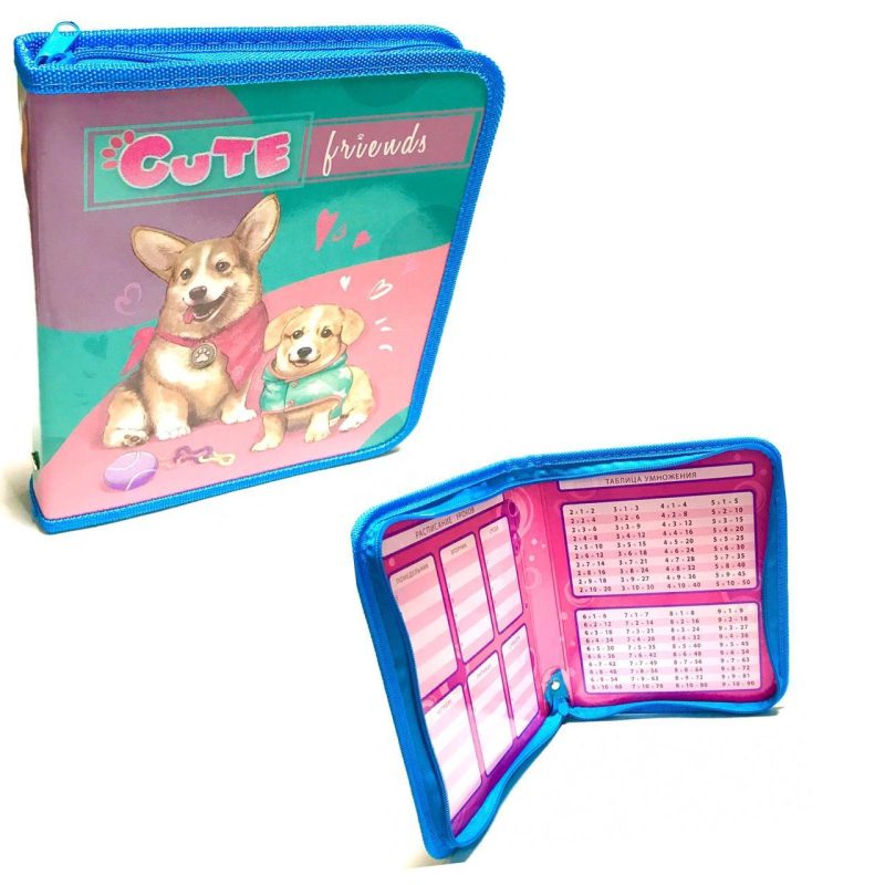Папка для тетрадей B5 на змейке для девочки “Corgi“ KIDIS 14008