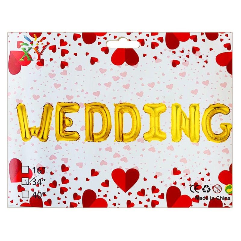 Набор из 7 шариков, WEDDING 34“ ЗОЛОТО 837253 Набор из 7 шариков, WEDDING 34“ ЗОЛОТО 837253