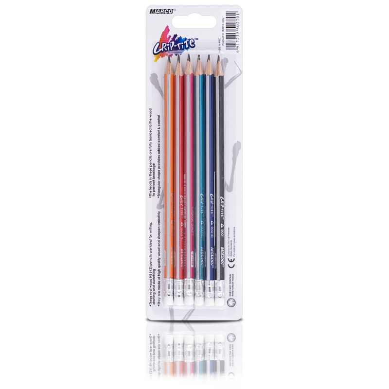 Олівці прості “MARCO“ Grip-Rite (6 шт) 9001ЕМ-6ВL
