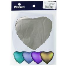 Кулька фольгована PELICAN серце 10“ (25см) сатин Срібло (5шт) Кулька фольгована PELICAN серце 10“ (25см) сатин Срібло (5шт)