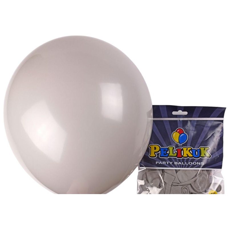 Кульки круглі Pelikuk 13“ (33 см) пастель сірий 50шт/уп 1350C-123 Кульки круглі Pelikuk 13“ (33 см) пастель сірий 50шт/уп 1350C-123