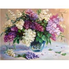 Картина за номерами “Бузок у вазі“ 40*50 см, фарби -акрил, кисть — 3 шт 8416