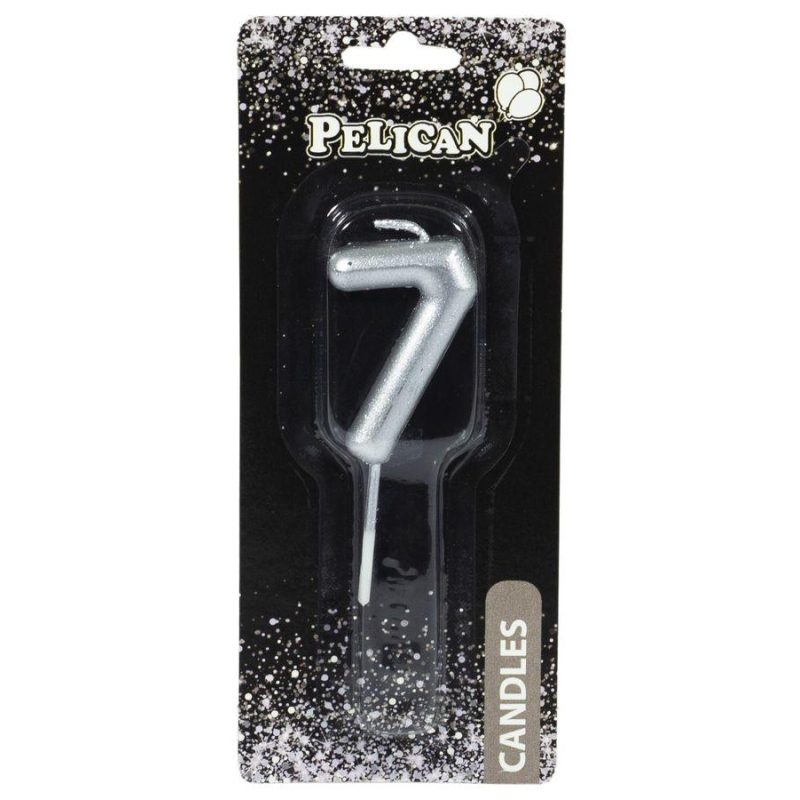 Свічка для торта Pelican, “7“ срібло 4,5см 864527