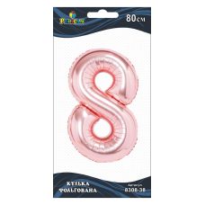 Цифра фольгована Pelican, “8“ золото рожеве 80см 830838