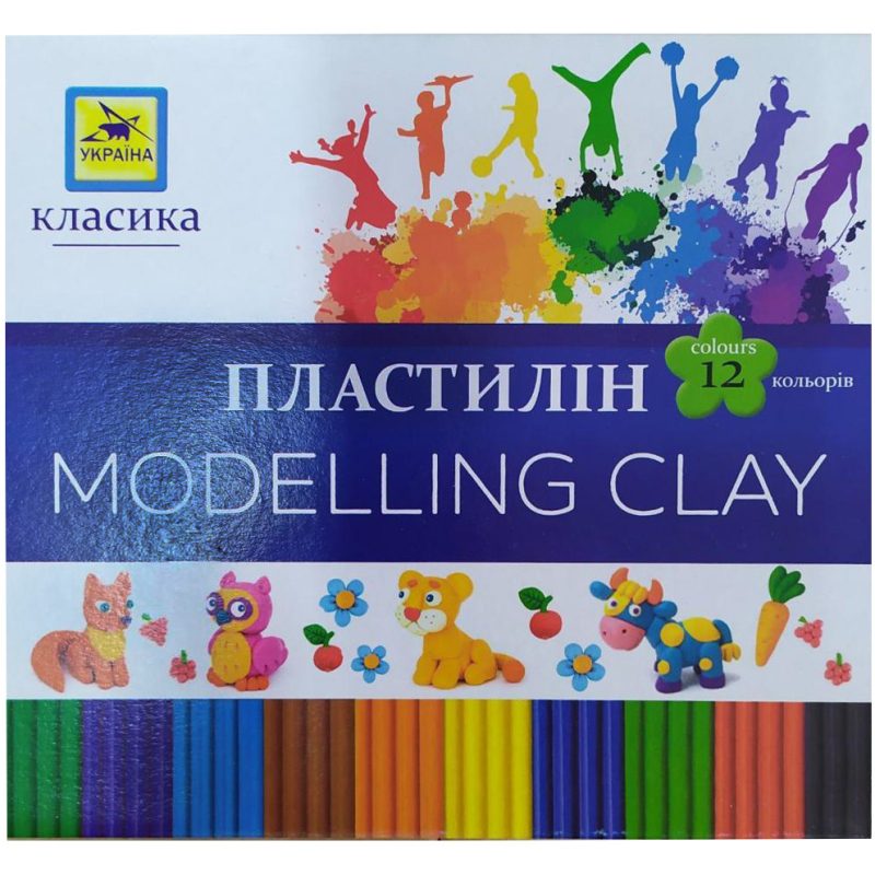 Пластилін для ліплення «Класика» 12 кольорів 240гр ПЛ-003-МВ Пластилін для ліплення “Класика“ 12 кольорів 240гр ПЛ-003-МВ