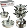 Набір посуду 12 предметів із нержавіючої сталі COOKWARE SET 898-2 Набір посуду 12 предметів із нержавіючої сталі COOKWARE SET 898-2