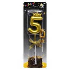 Свічка-цифра “5“ з короною 5,5см ЗОЛОТО JY-1064 Свічка-цифра “5“ з короною 5,5см ЗОЛОТО JY-1064