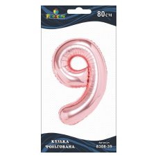 Цифра фольгована Pelican, “9“ рожеве золото 80см 830839 Цифра фольгована Pelican, “9“ рожеве золото 80см 830839