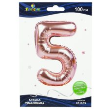 Цифра фольгована Pelican, “5“ рожеве золото 100см 831035