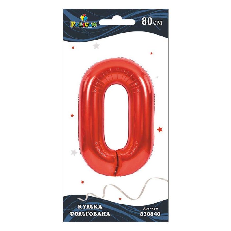 Цифра фольгированная Pelican, «0» КРАСНАЯ 80см 830840 Цифра фольгированная Pelican, “0“ КРАСНАЯ 80см 830840