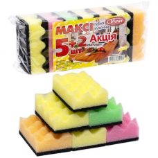 Губка для миття посуду “Максі“ 5+2шт 9,5*6*3см